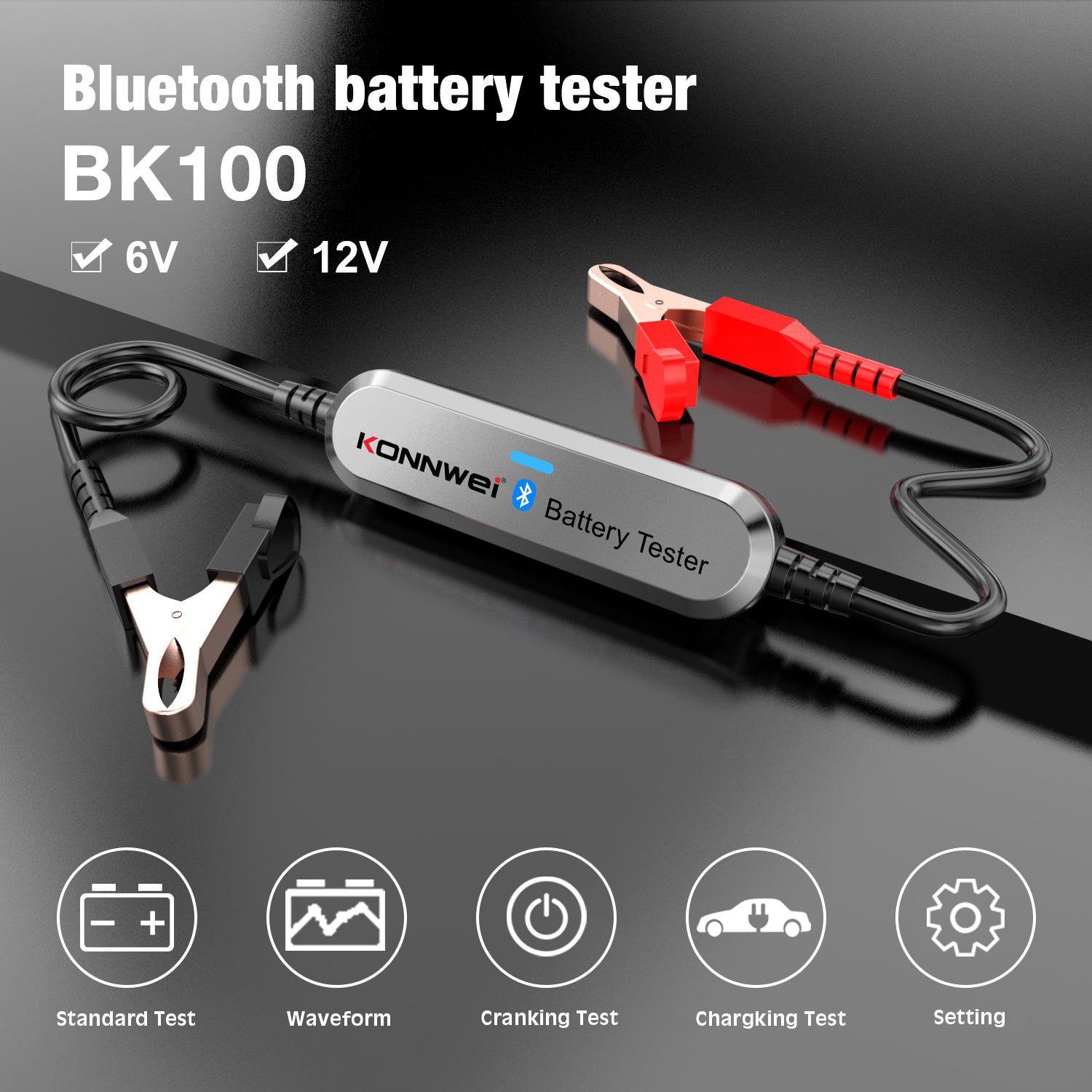 Mini konnwei BT 4.0 5.0 bk100 battery analyzer 12 volt battery tester for motor vehicles