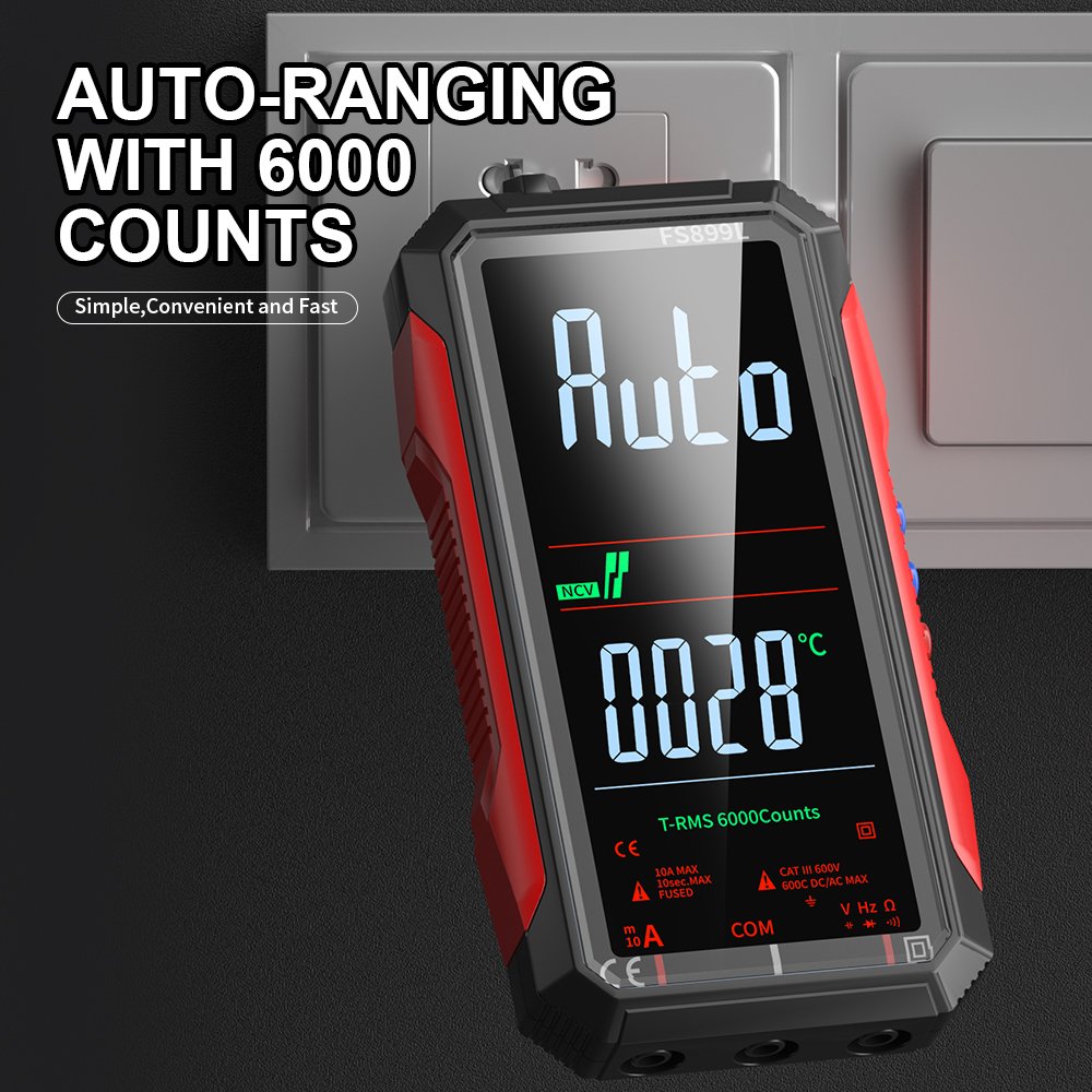 4.8" Full Colorful LCD Screen Displaying 6000 Counts Auto-ranging Digital Multimeter Multi Tester with Rechargeable Battery