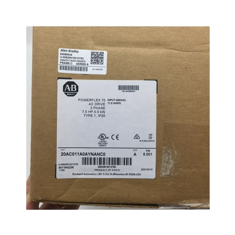 400V 37A 18.5KW IP20 EMC 20AC037A0AYNANC0 PowerFlex70 AC Drive Inverter