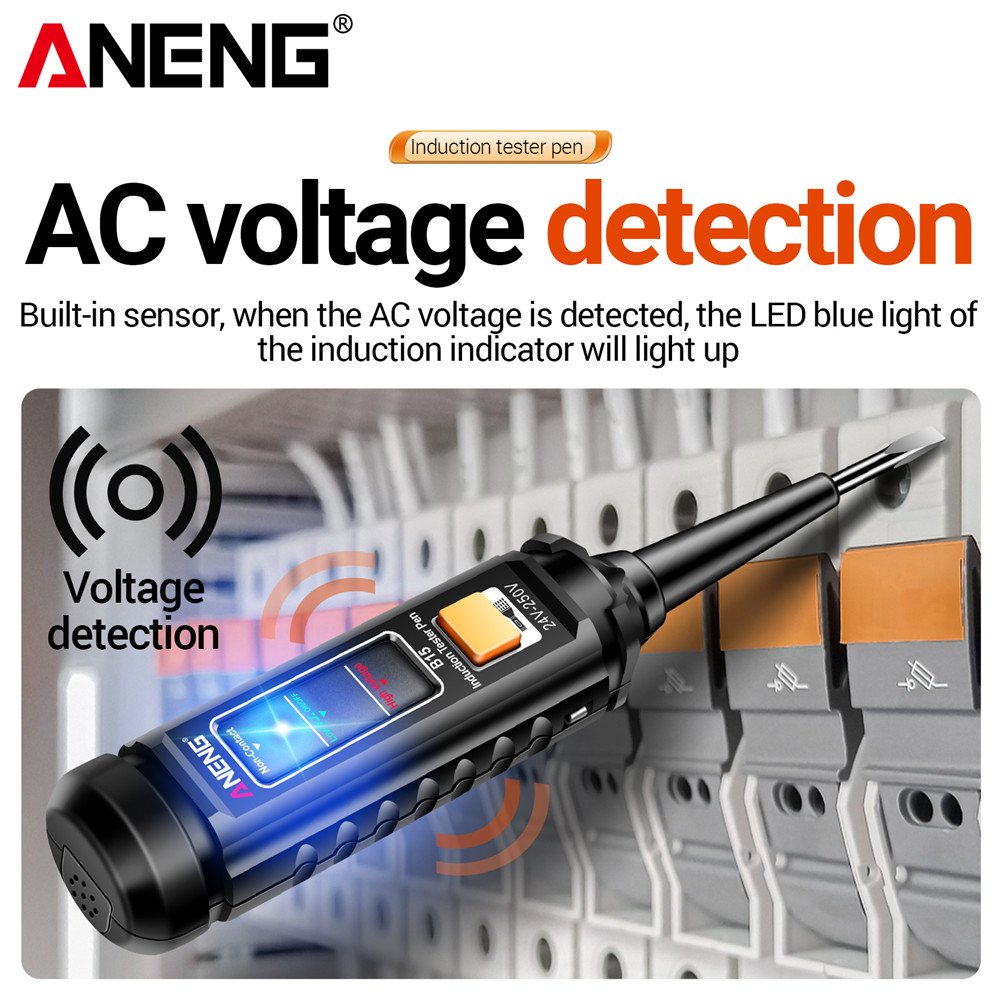 ANENG B15 DC Detection Tester One-word Screwdriver Indicator Light Meter Insulated Electrician Highlight Pocket Tester Pen Tools