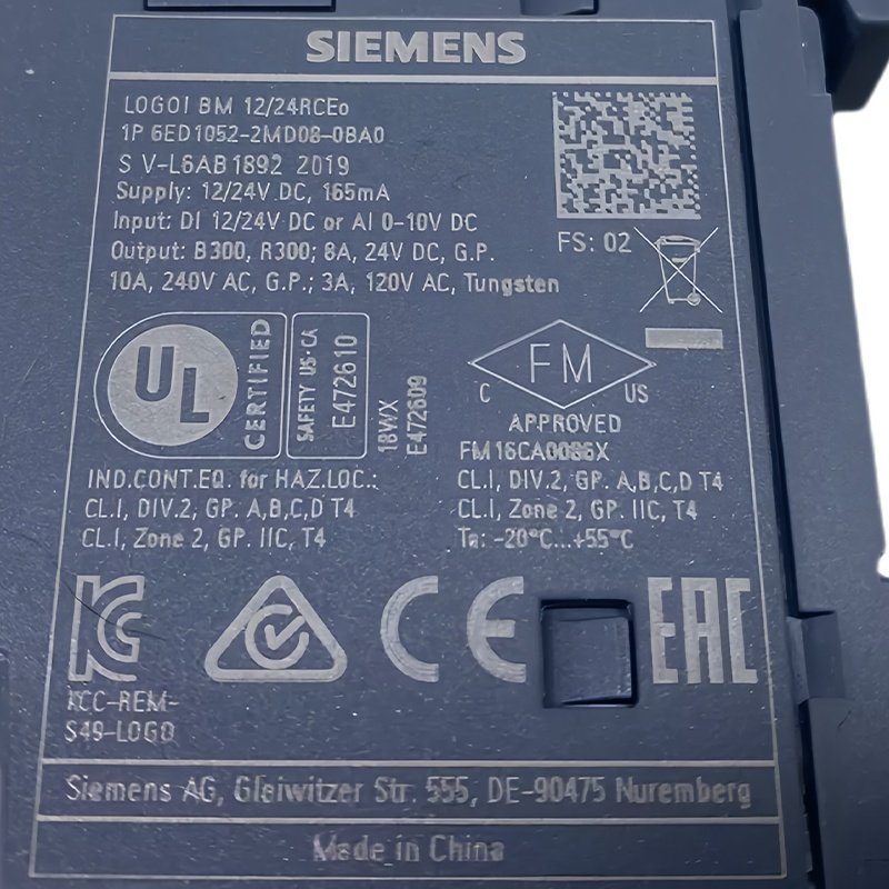 6ED1052-2MD08-0BA0 SONGWEI 6ED10522MD080BA0 New Or Used Original SIEMENS PLC LOGO 8 Controller