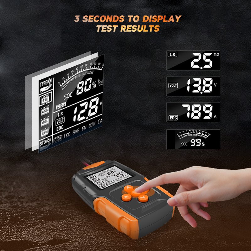 12/24V Battery Tester with Lead-acid Wet Lithium Battery