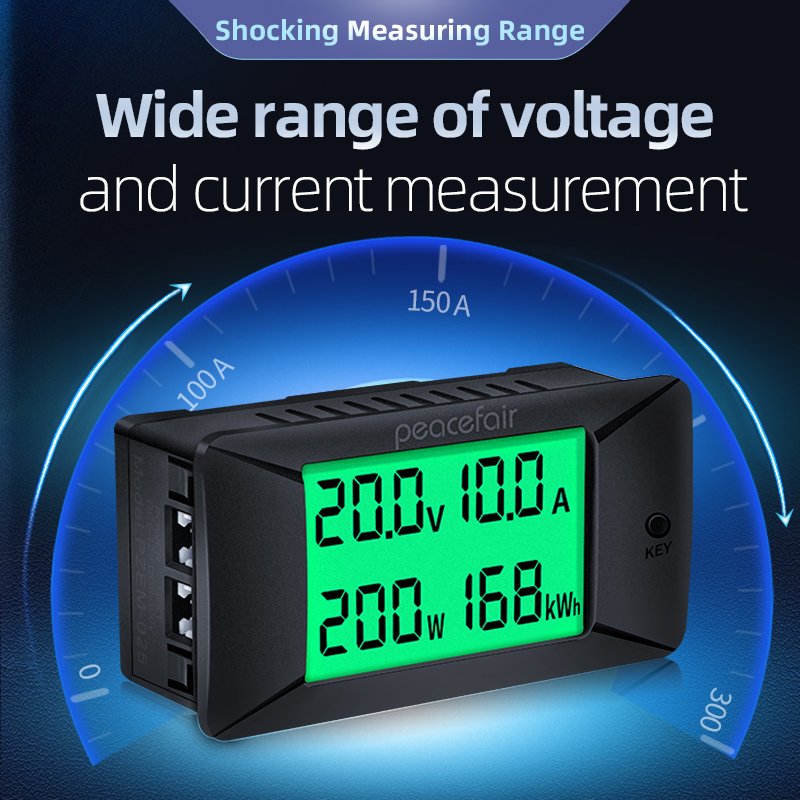 PZEM-025 LCD Voltage Display Volt Digital Kwh Meter Wattmeter Voltmeter DC Multimeter 0 300V Ampermeter Energy Meter 300Amp