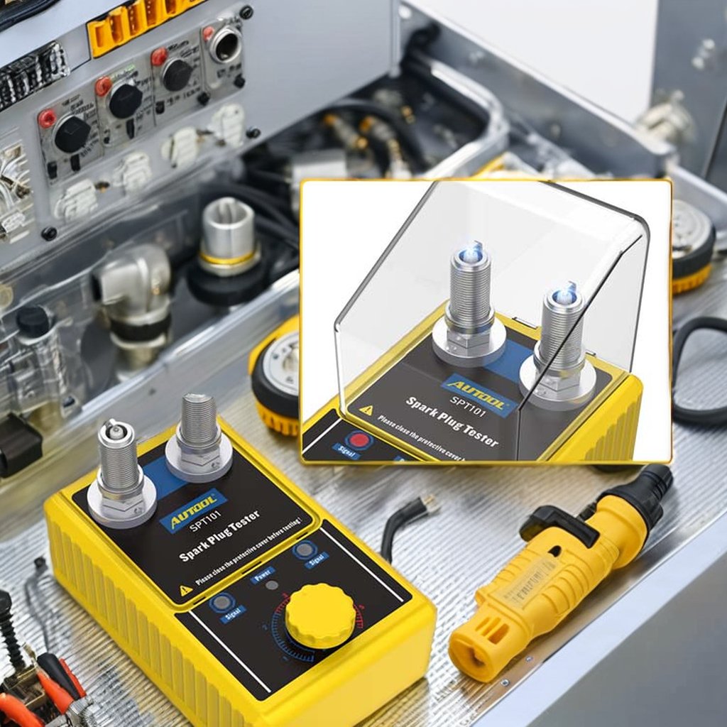 AUTOOL SPT101 Car Ignition Analyzer 12V Diagnostic Tools Spark Plug Tester Detector Machine 110v/220v Battery Powered