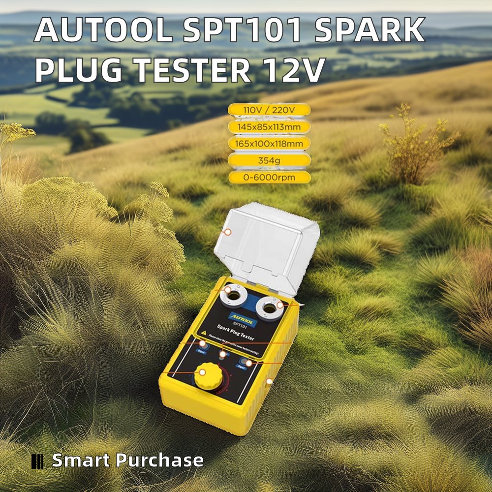 AUTOOL SPT101 Car Ignition Analyzer 12V Diagnostic Tools Spark Plug Tester Detector Machine 110v/220v Battery Powered