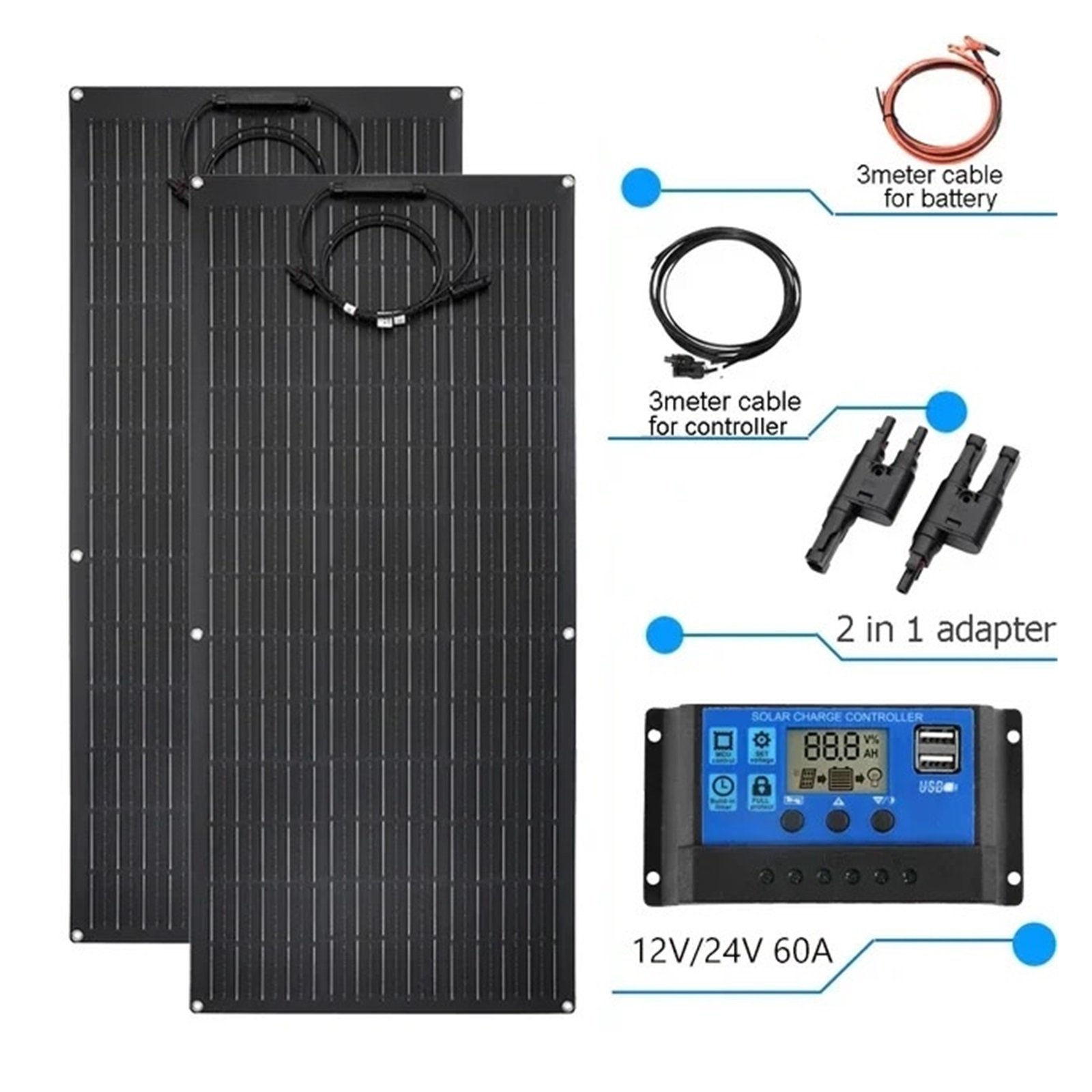 Senhuo Portable Solar 300W 600W Polycrystalline Silicon Panel Generator For Outdoor Homes
