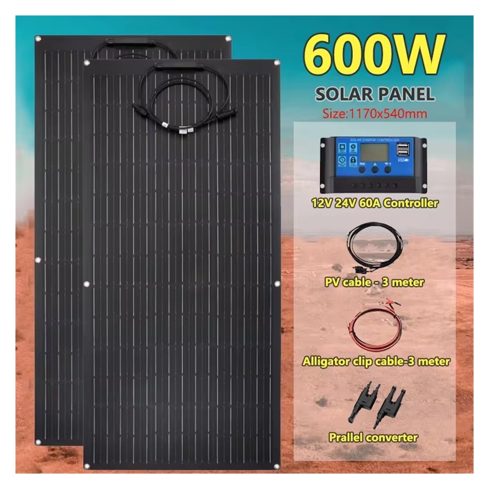 Senhuo Portable Solar 300W 600W Polycrystalline Silicon Panel Generator For Outdoor Homes