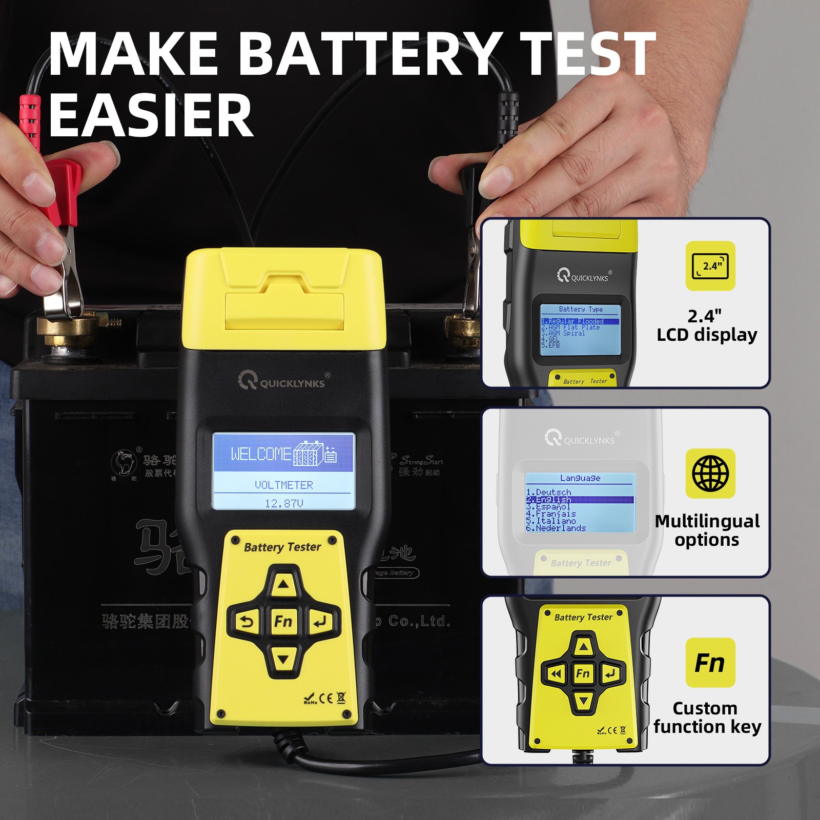 Battery System Tester BA1000 12V/24V Battery Tester Automotive car diagnostic machine and programming for car