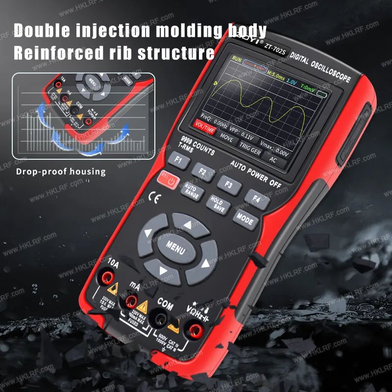 ZOYI ZT-702S 2-in-1 Digital Multimeter 2.8 Inch IPS Display,9999 Counts, 10MHZ 48MSa/s Real-time oscilloscope Multimeter