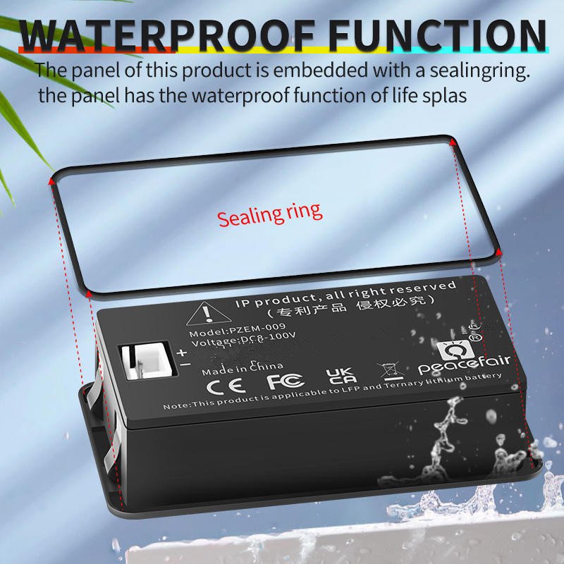 Xtester- PZEM-009 12V 24V 36V 48V 60V 72V Waterproof LCD Display Lithium Battery Capacity SOC Tester Customized