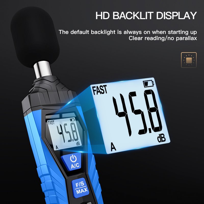 SL720 High-precision HD Backlight Display Digital Audio Decibel Meter Environment Noise Decibel Monitor 130dB Digital Test Tool