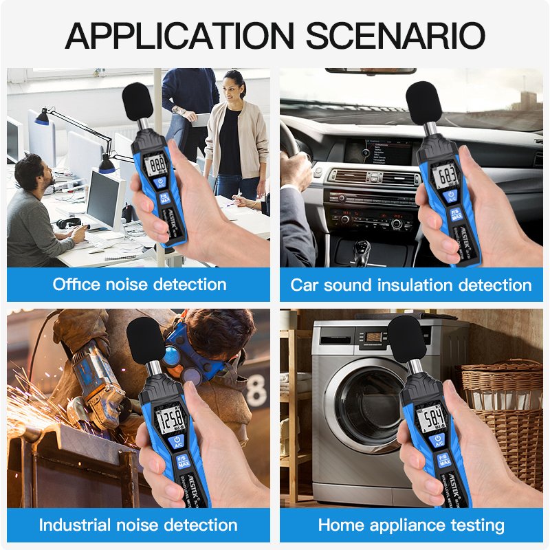 SL720 High-precision HD Backlight Display Digital Audio Decibel Meter Environment Noise Decibel Monitor 130dB Digital Test Tool
