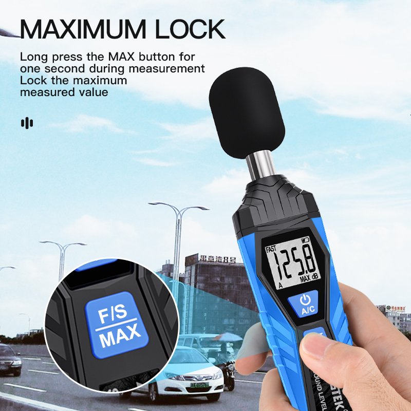 SL720 High-precision HD Backlight Display Digital Audio Decibel Meter Environment Noise Decibel Monitor 130dB Digital Test Tool