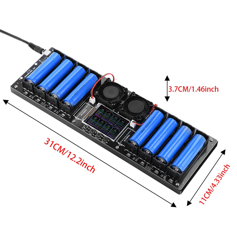 2.4 inch 8 Channel 18650 Battery Capacity Internal Resistance Tester Lithium Battery Automatic Charging And Discharging Module