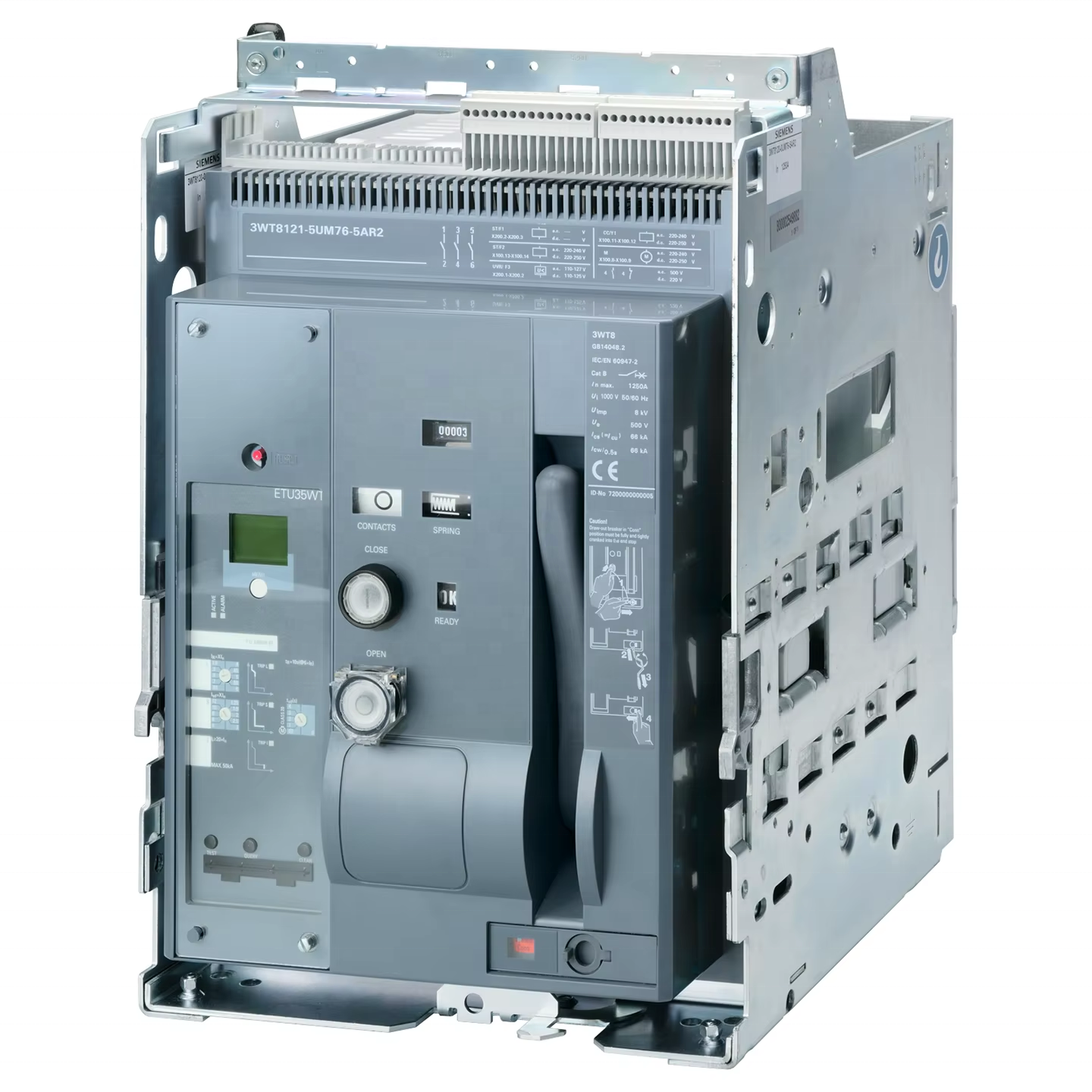 Drawer type circuit breaker Level 3 3WT8121-6UA34-5AB1 plc programming controller industrial controls