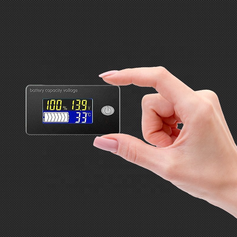 JS-C35 Li-ion Lifepo4 Lead acid Battery Capacity Indicator 12V 24V 36V 48V 60V 72 Display LCD Voltmeter Temperature Meter Tester