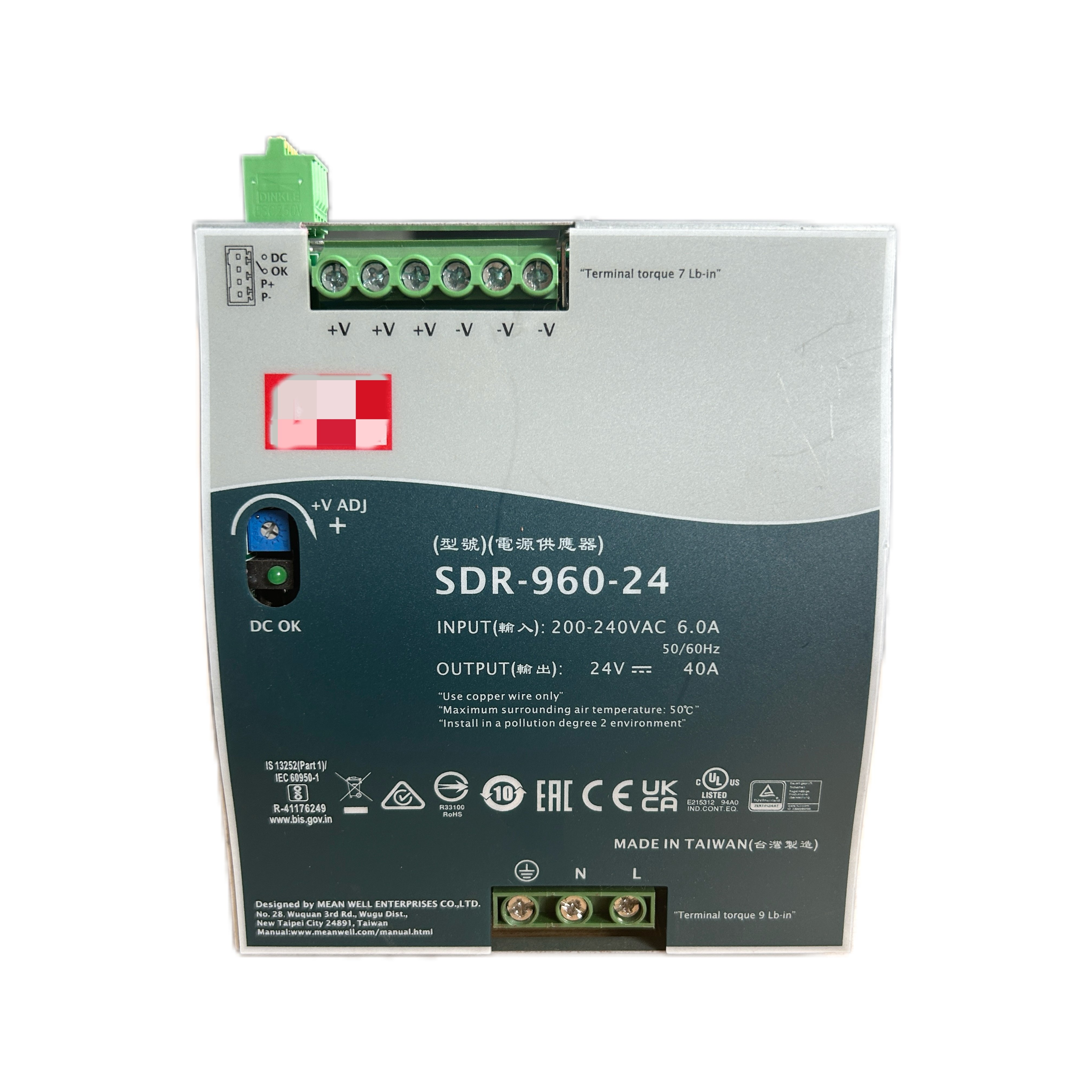 SDR-960-24 Rail Switching Power Supply for PLC PAC & Dedicated Controllers