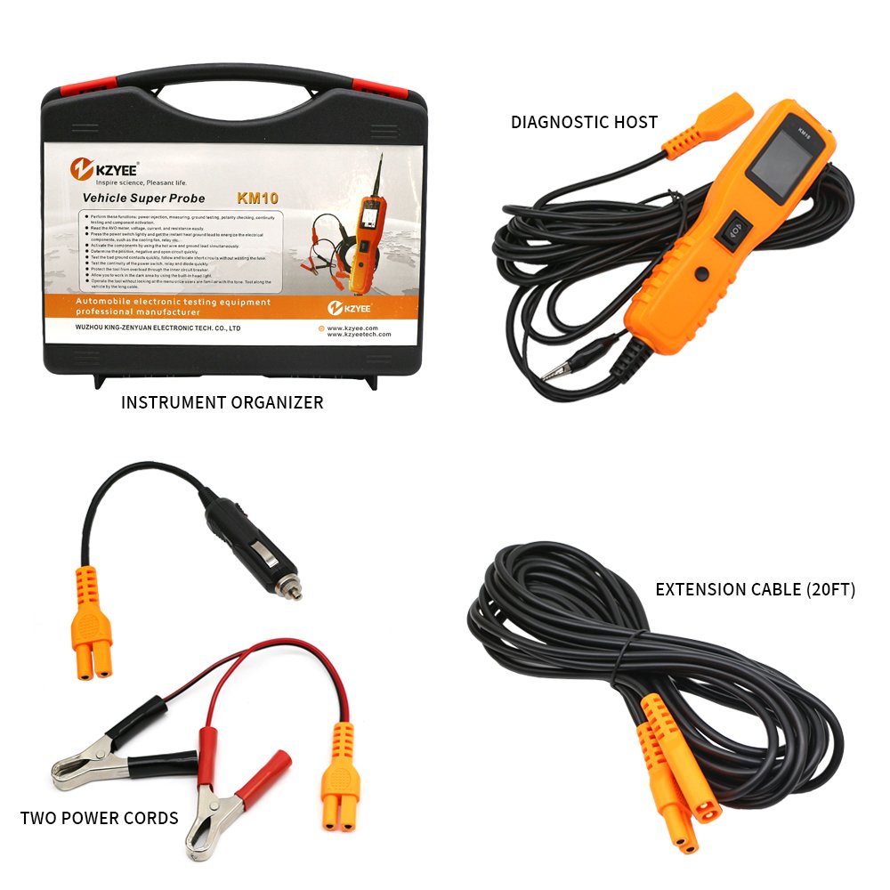 KZYEE KM10 Automotive Electrical System Diagnostic Scanner Multimeter Short Circuit Finder 12V 24V Automotive Circuit Tester