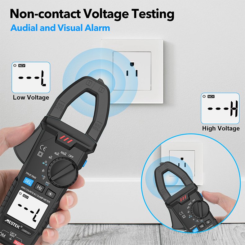 MESTEK New Product CM83A+ Digital Clamp Meter Smart Car Repair 600A AC Current Clamp Multimeter Professional Clamp Meters