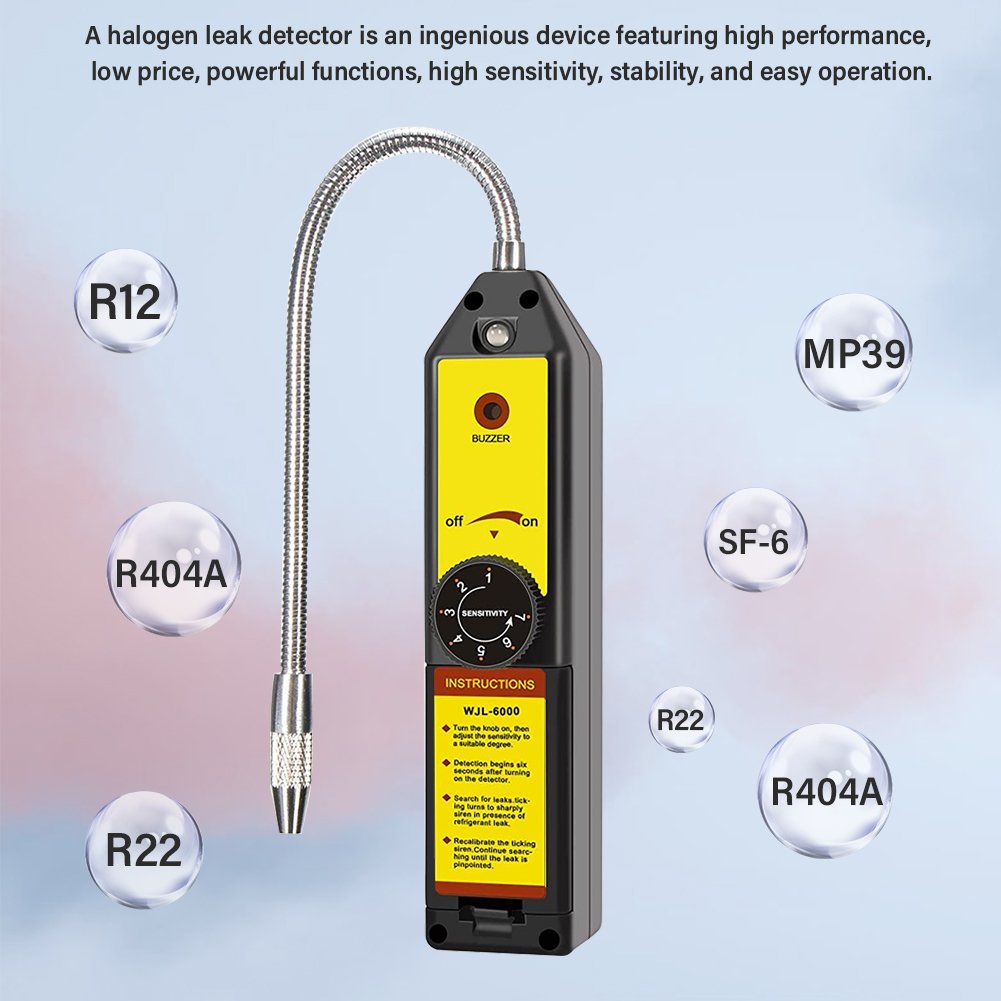 YIERYI Auto Freon Leak Detector Electronic Halogen Refrigerant Air Conditioner Refrigerant Halogen Gas Detector