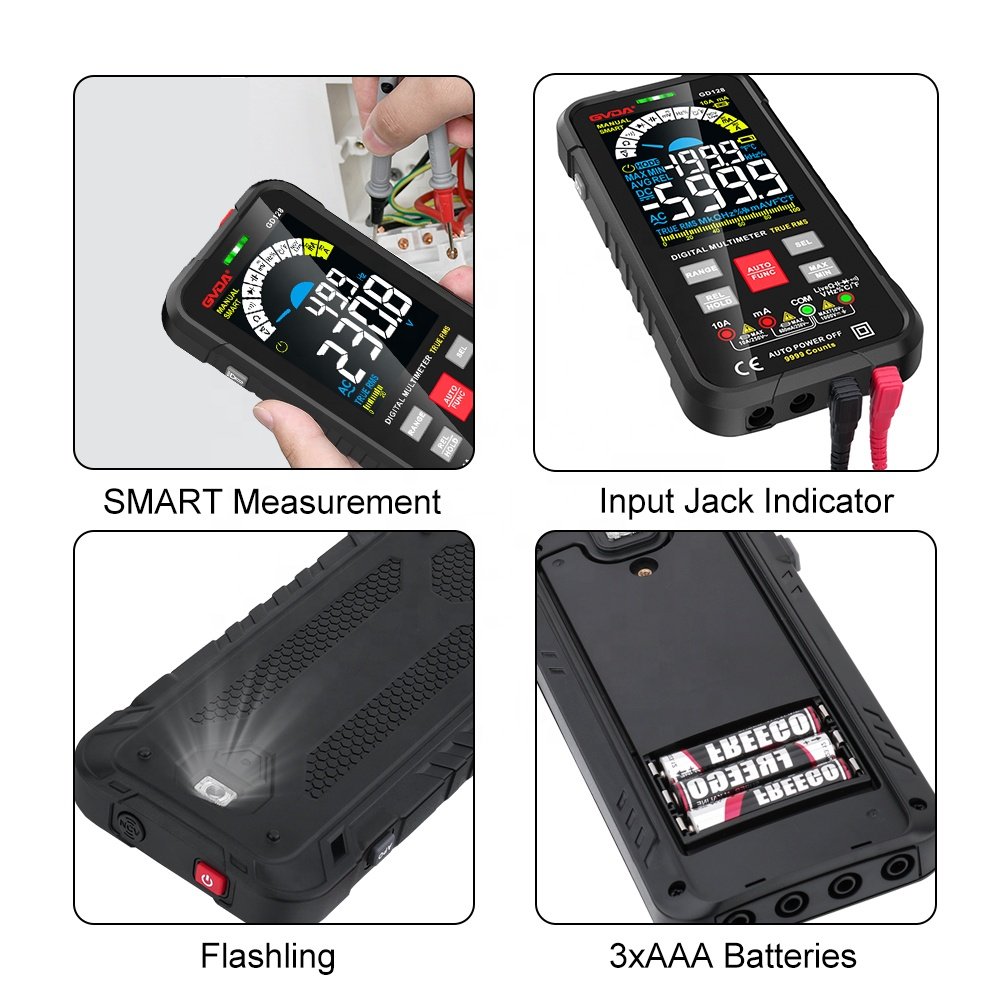 GVDA 2022 New True RMS Digital Multimeter Smart Auto Range 1000V 10A Tester Meter Ohm Hz Capacitance REL AC DC DMM Multitester