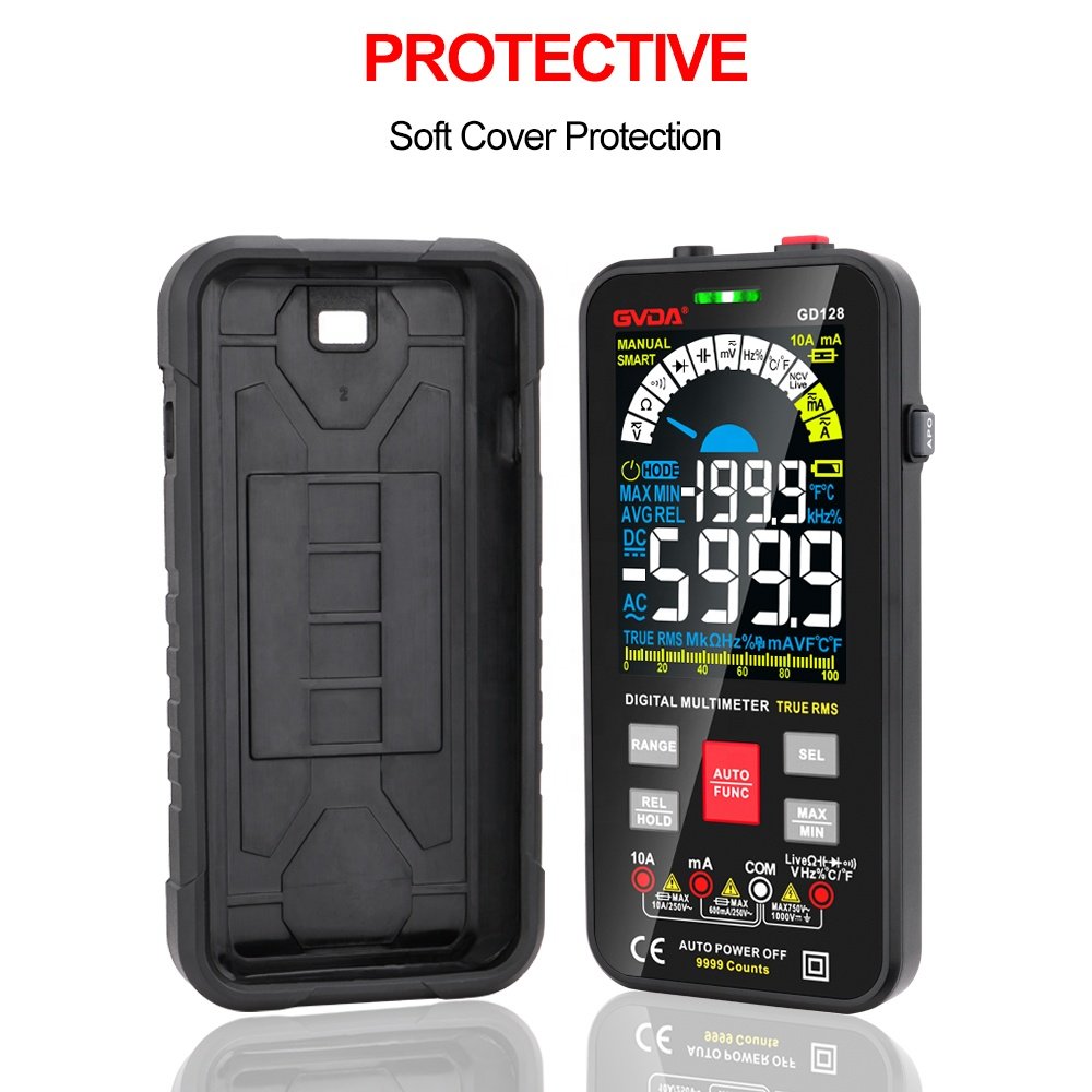 GVDA 2022 New True RMS Digital Multimeter Smart Auto Range 1000V 10A Tester Meter Ohm Hz Capacitance REL AC DC DMM Multitester