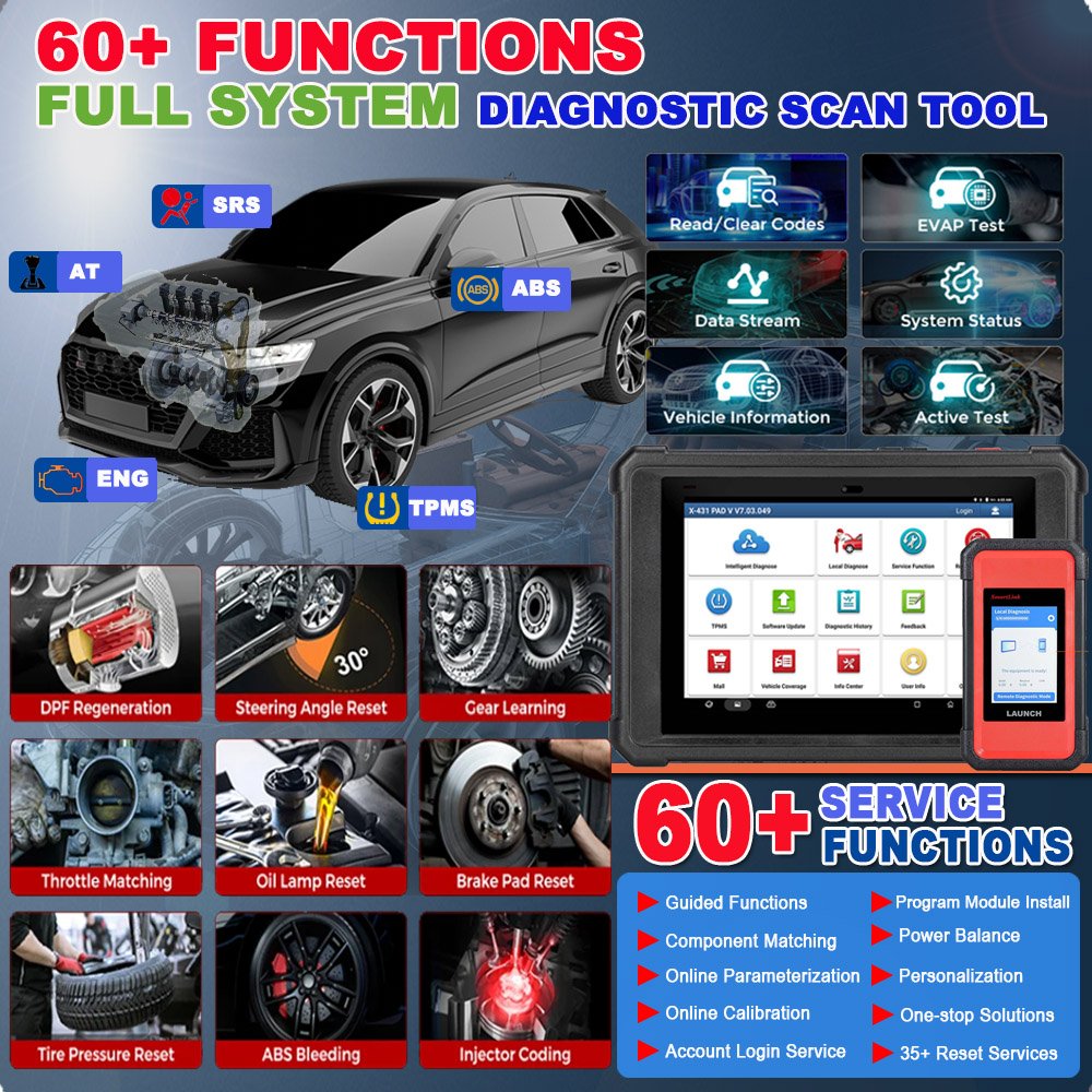 Launch x431PAD V Automotive Scanner Auto Scanner Code Reader Battery Tester Analyzer with WiFi for Cars