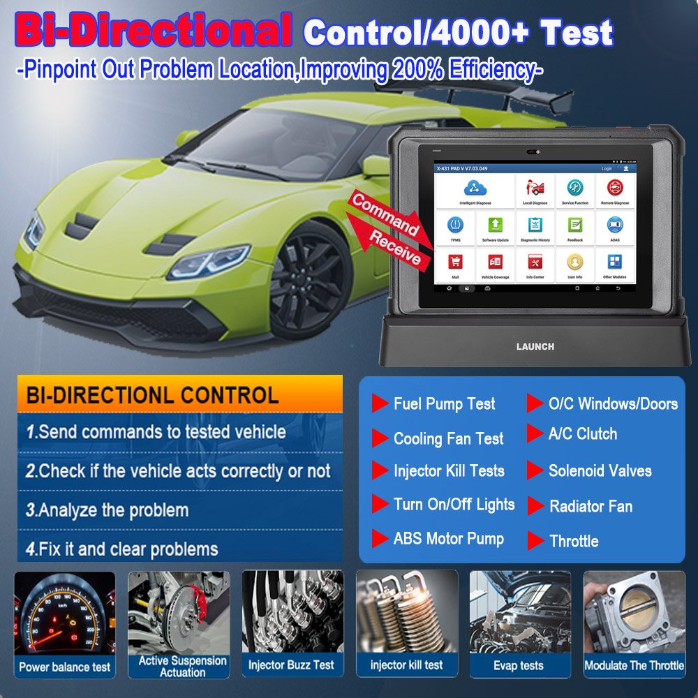 Launch x431PAD V Automotive Scanner Auto Scanner Code Reader Battery Tester Analyzer with WiFi for Cars