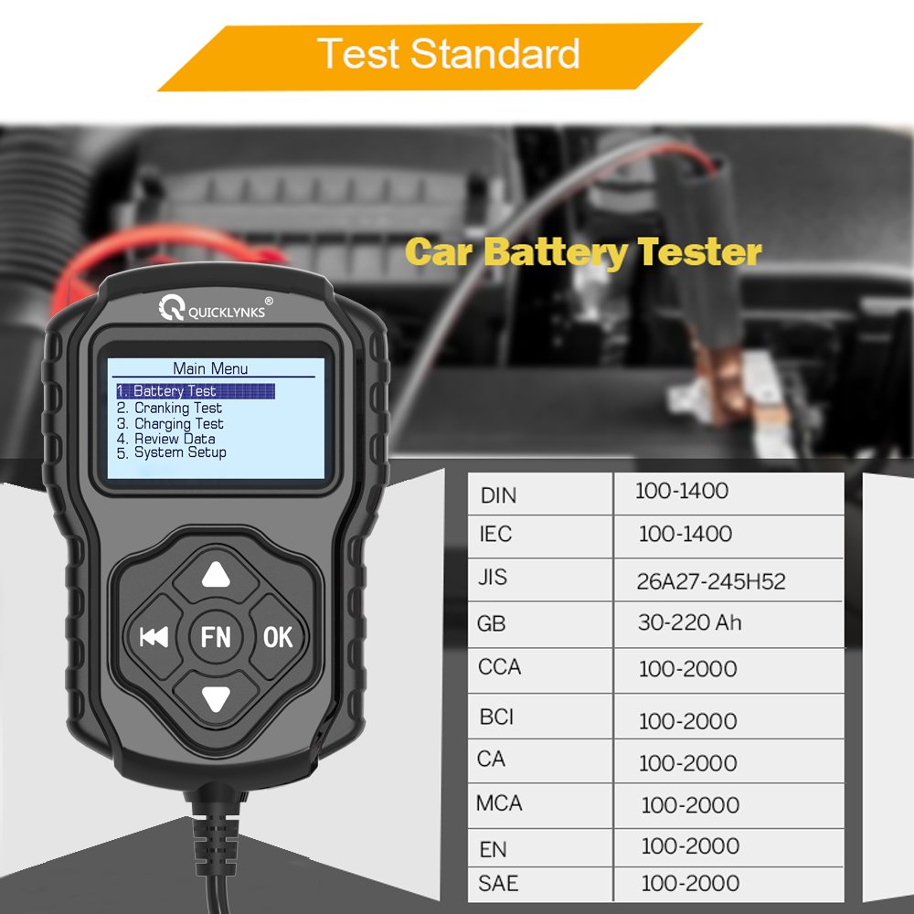 12V automotive battery load tester Battery analyzer customized universal battery diagnostic test QR code scan results display