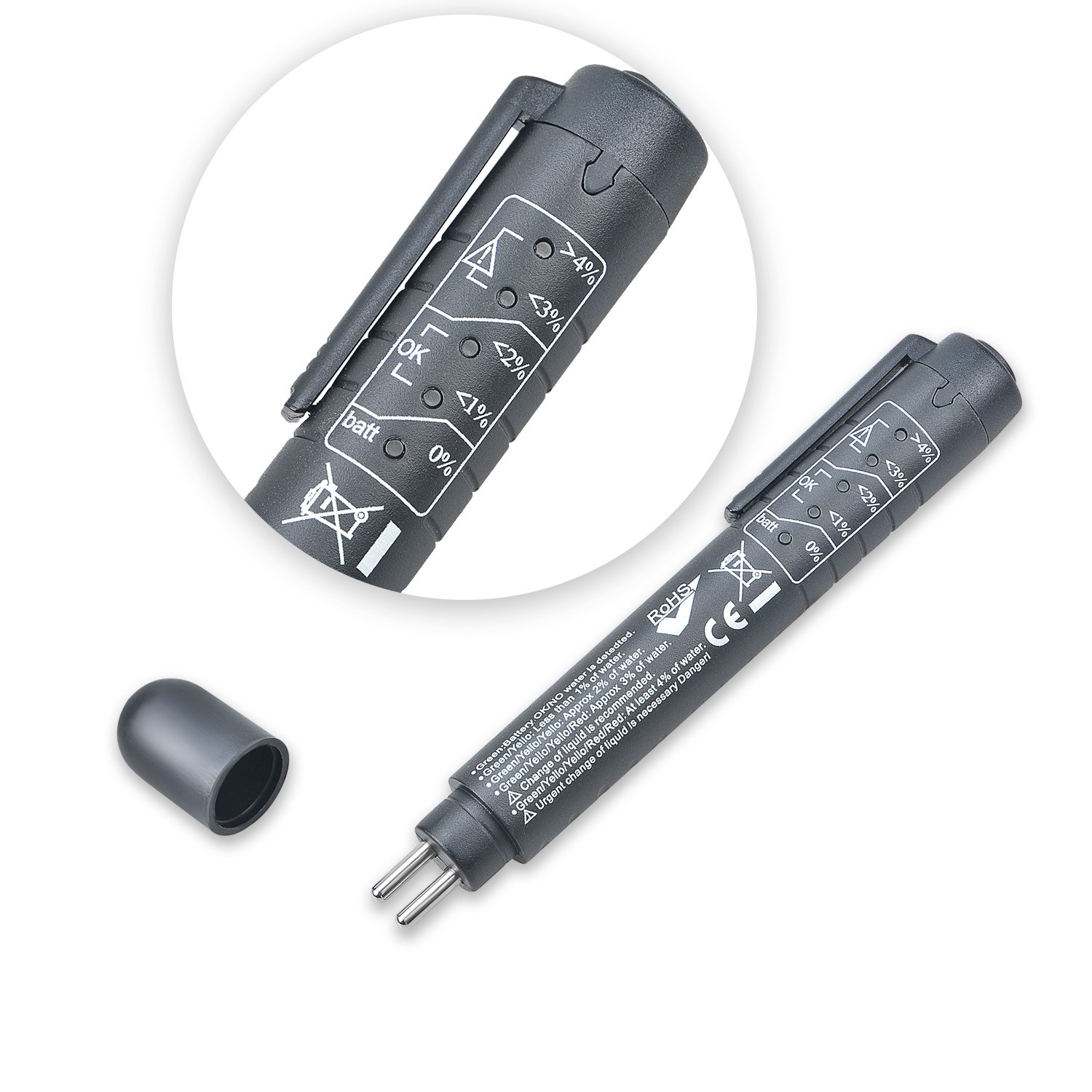5 LED Auto Car Indicator Brake Fluid Oil Tester Battery Detection Pen Test Tool
