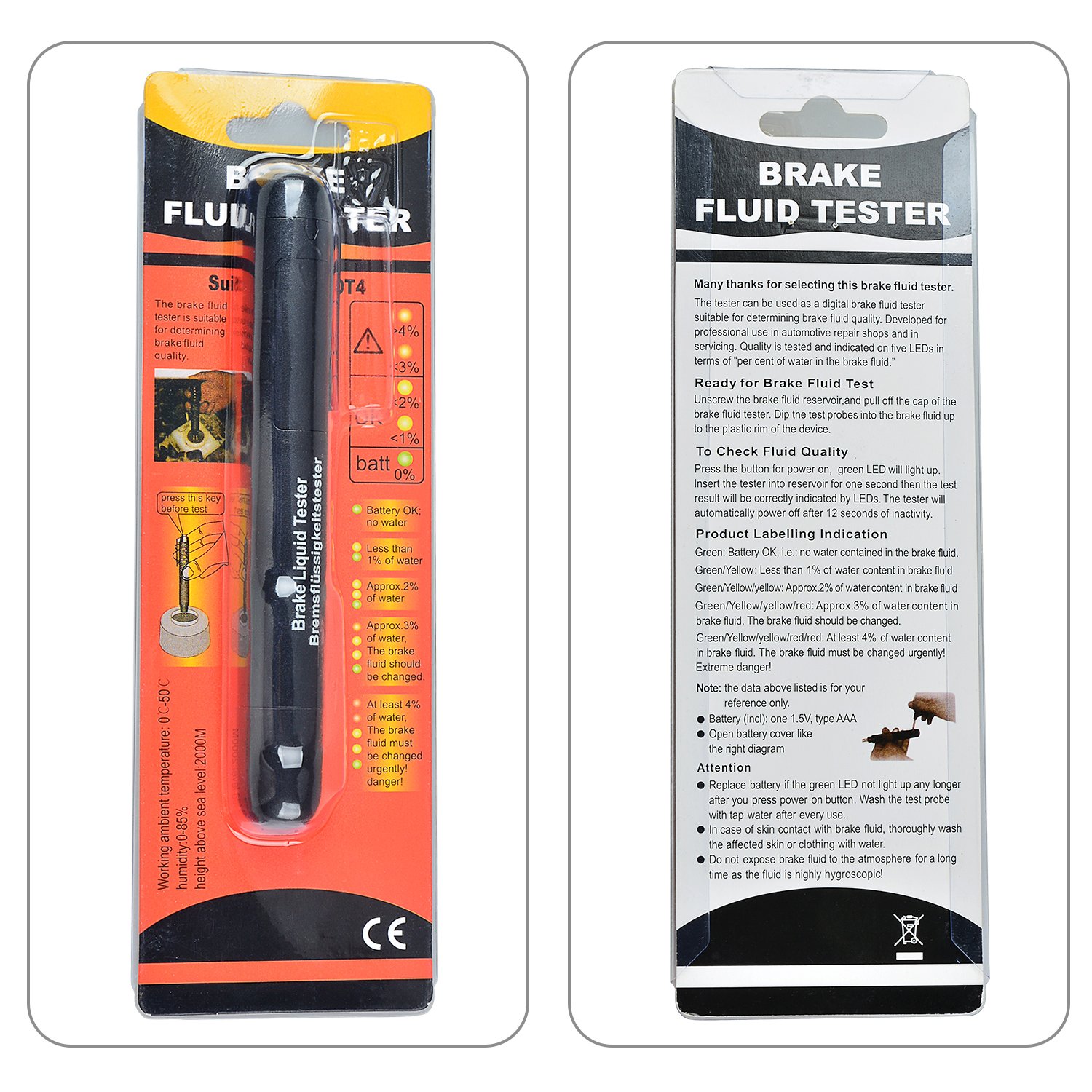 5 LED Auto Car Indicator Brake Fluid Oil Tester Battery Detection Pen Test Tool