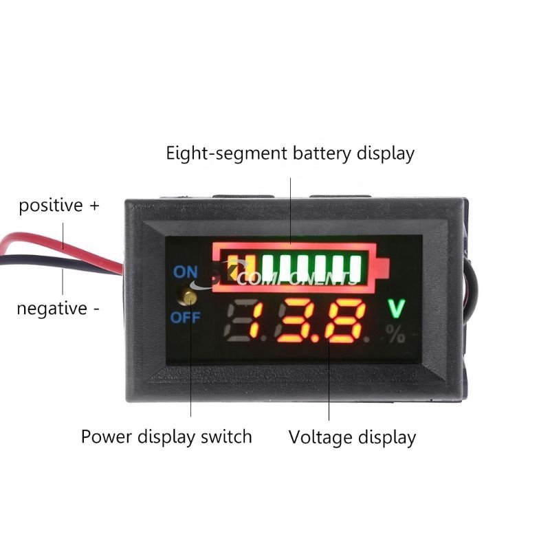 12V Charge Indicator Car Lead Acid Battery level Tester Lithium Capacity Meter LED Tester Voltmeter battery charge indicator