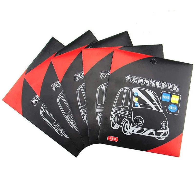Static sticker Car Electrostatic Paste Film Non-Sticker Windshield Patch For Inspection License Pass Permit Tax Pay Proof Sign