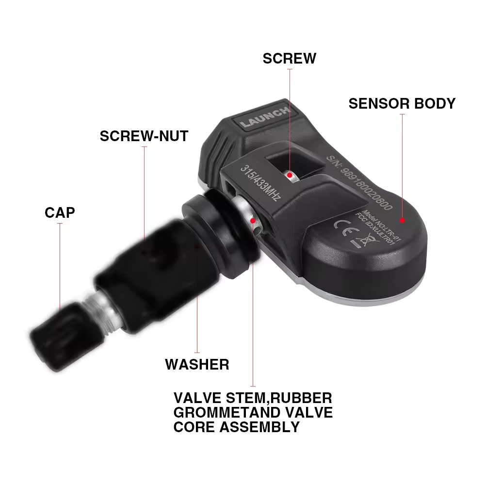LAUNCH LTR-03 Sensor 315MHz 433MHz TPMS rubber Sensor Tool Repair Tools