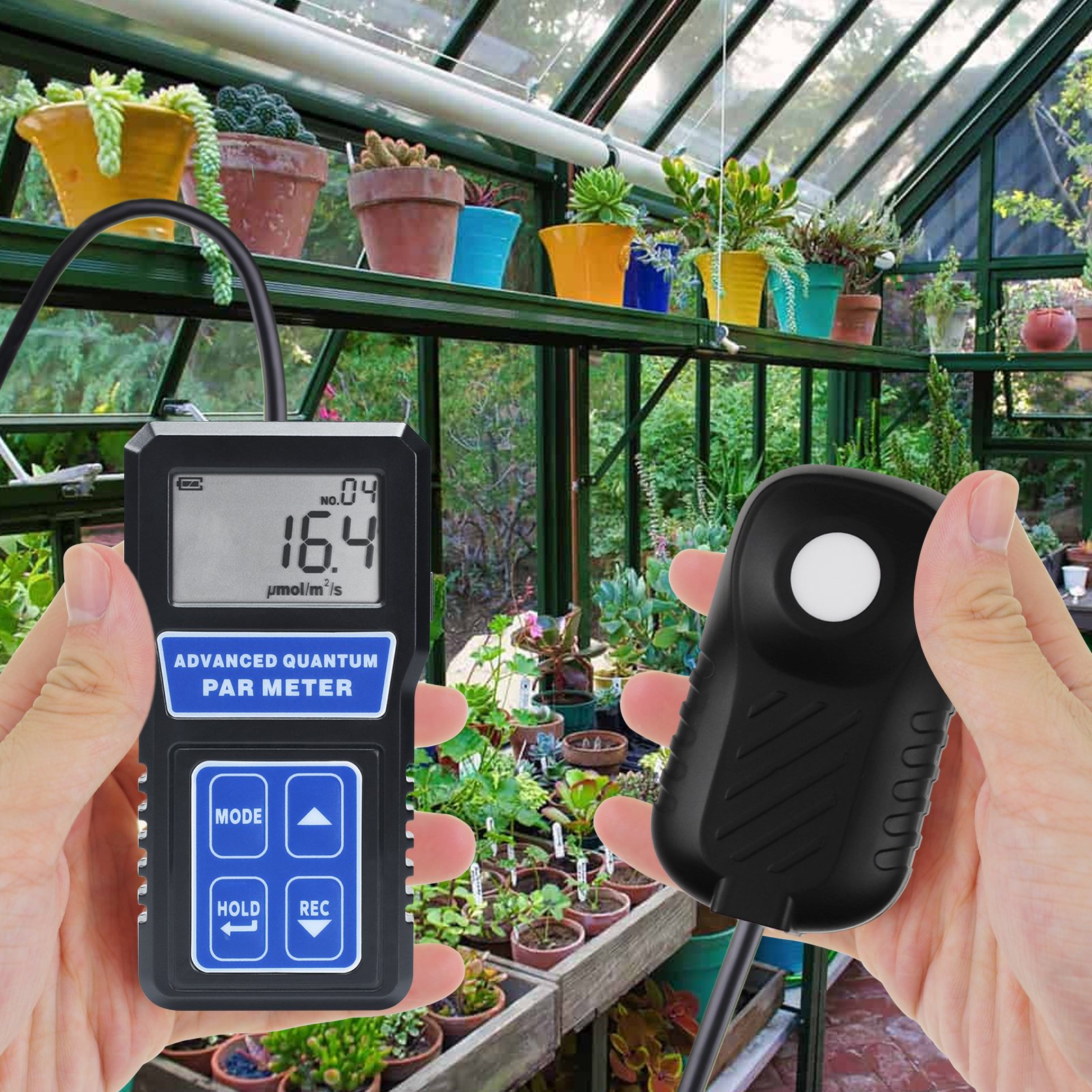 Handheld Par Meter PPFD Tester Up to 3999umol/(m2s) Measurement For for Green House and Led Grow Lights (OEM Packaging Available