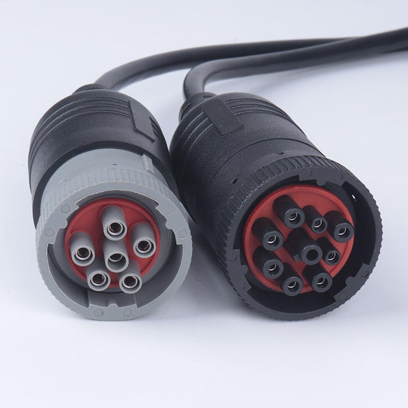 For Deutsch 9Pin J1939 Truck Y Cable to OBD 2 16Pin Female Adapter J1708 6Pin Cable for cat Diagnosctic Tool Connector