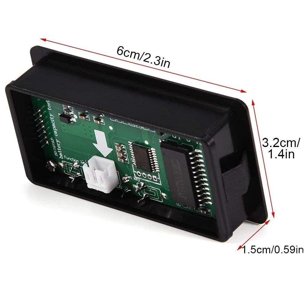 LCD Display Green Backlight Waterproof Monitor Gauge Digital Voltmeter Testers for 2S-15S Lithium Battery Lead-Acid Batteries