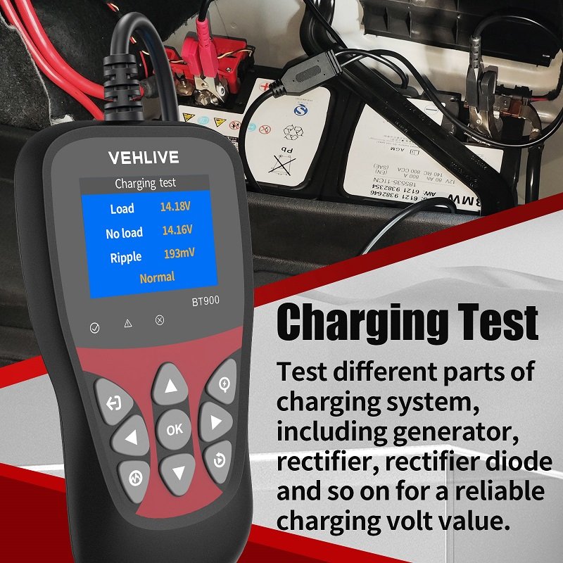 Latest Car Battery Tester BT900 Battery Assistant, Car Battery Analyzer for Cars, Motorcycles, Yachts and Lawnmowers
