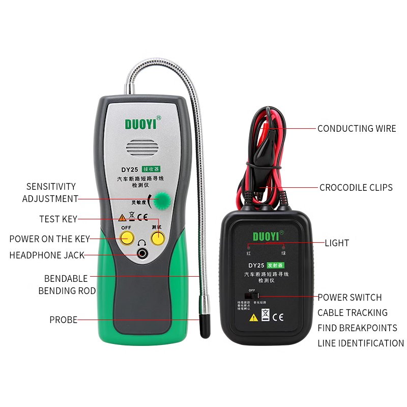 DY25 Automotive Short Open Circuit locating Finder Tester Diagnostic Test Tool Tracker Wire Tracing identification 6-24v