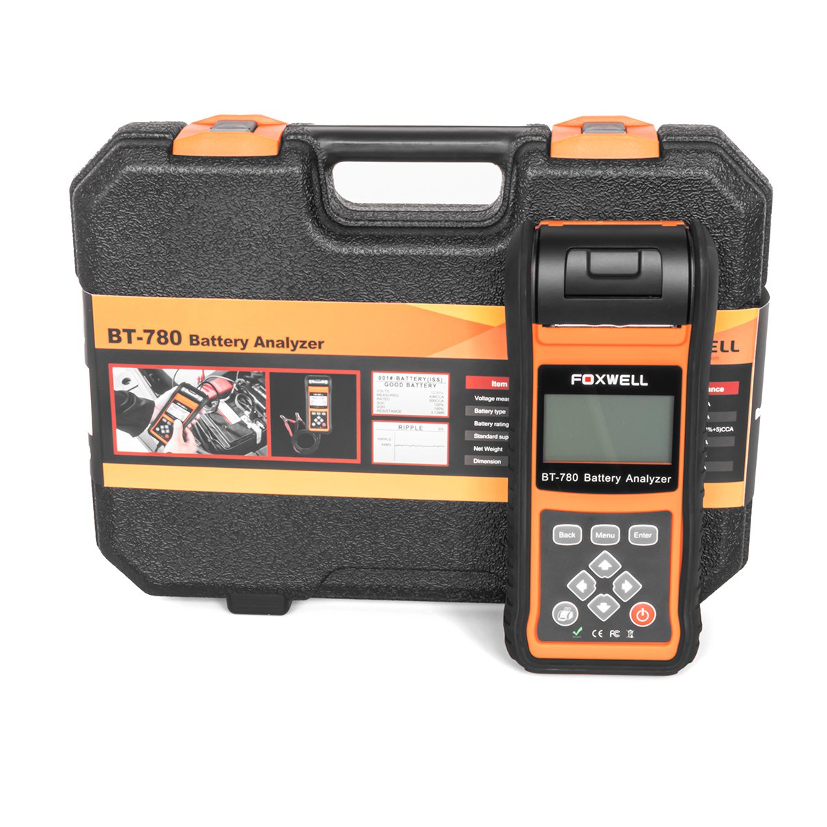 FOXWELL BT780 12V 24V Car Battery Tester with Printer Battery Load Tester for Motorcycle Auto Charging Battery Analyzer