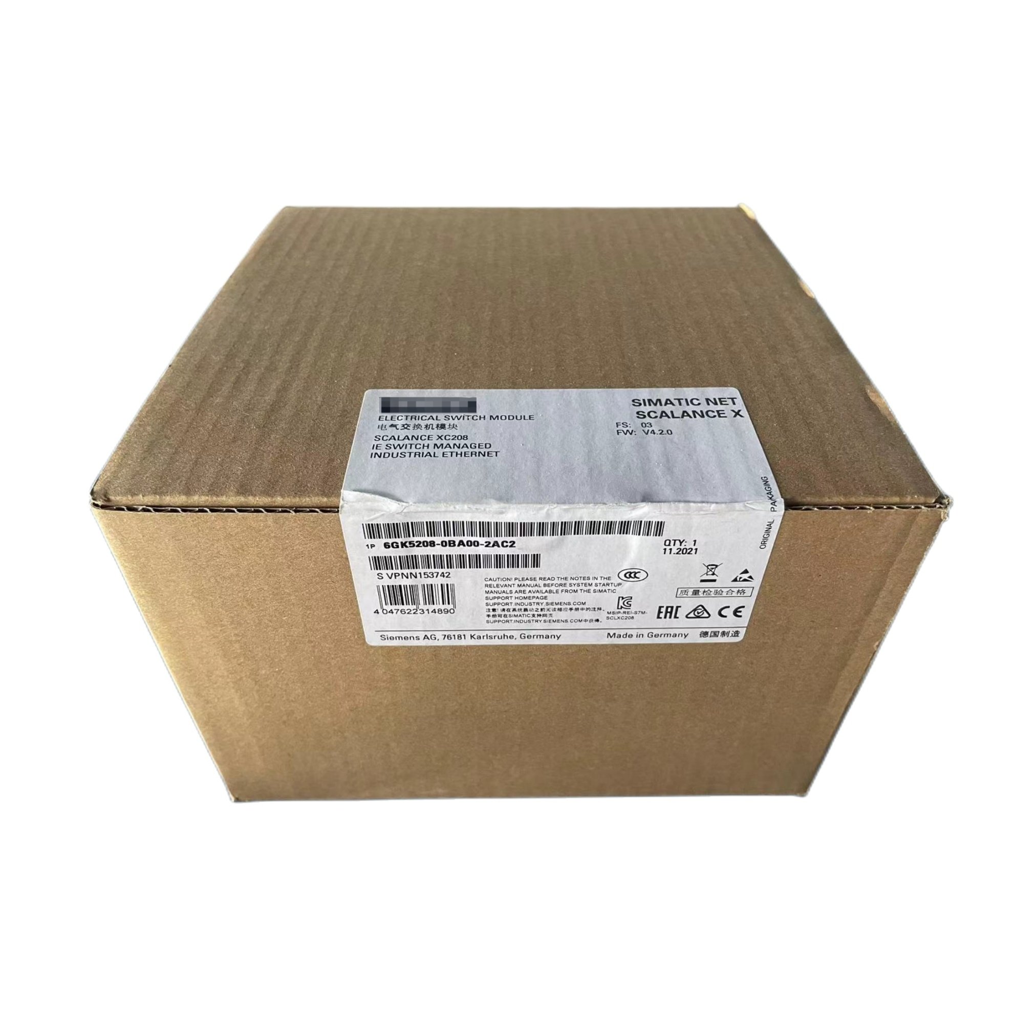 SIEMENS Scalance XC208 6GK5208-0BA00-2AC2 Manageable Layer 2 IE Electrical Switch Module for PLC PAC & Dedicated Controllers