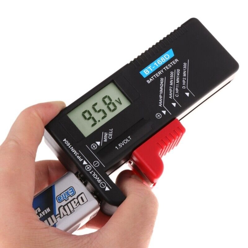 BT168D Min Portable Universal Battery Tester Pointer Display Type for Testing Standard and Rechargeable Batteries