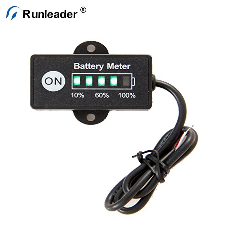 Runleader LED Indication Battery Status Indicator For 12V/24V LiFePo4 Battery Power Tools Device Scooter