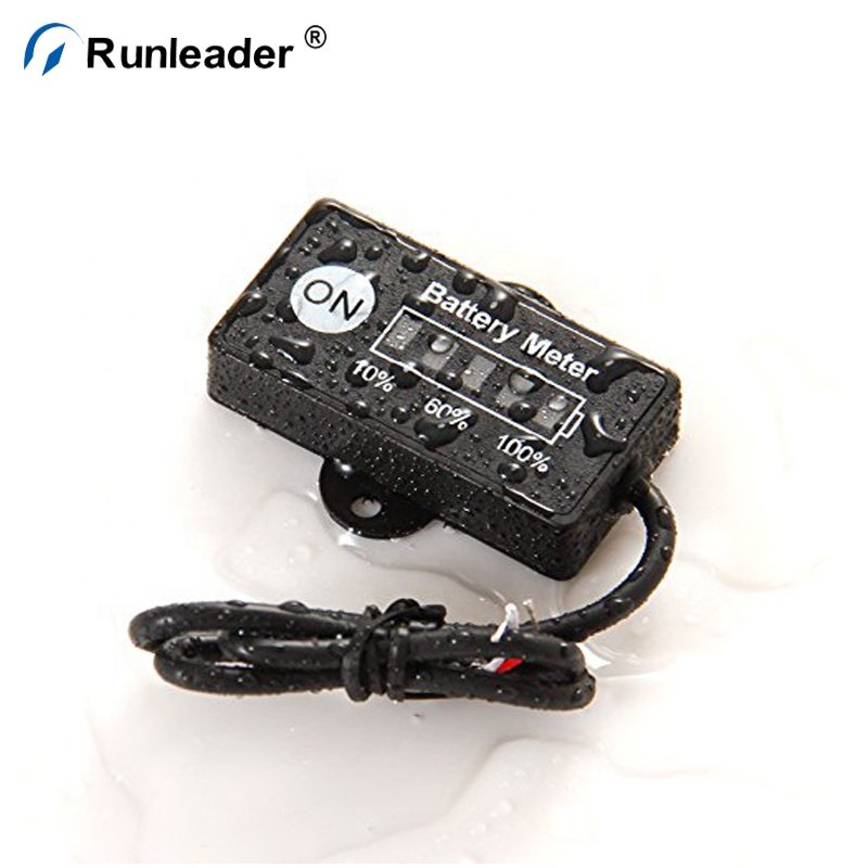 Runleader LED Indication Battery Status Indicator For 12V/24V LiFePo4 Battery Power Tools Device Scooter