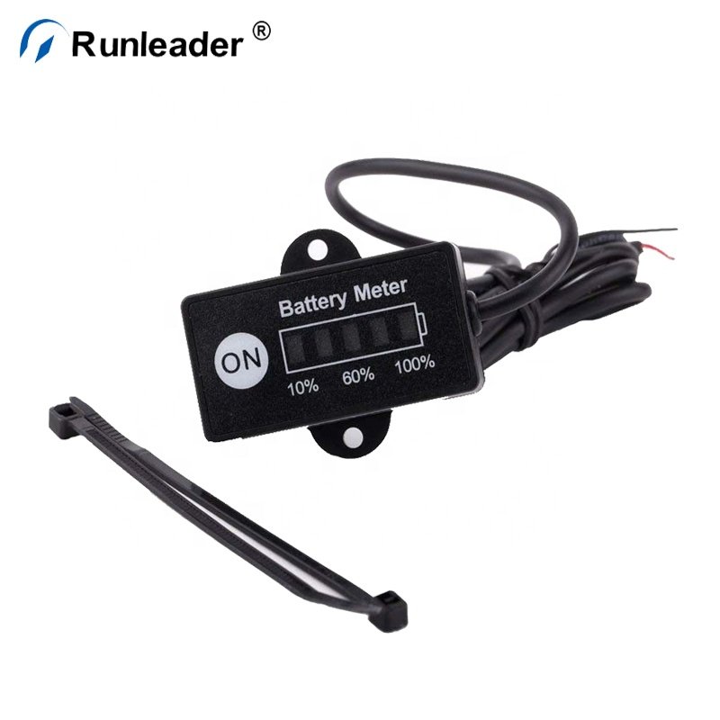 Runleader LED Indication Battery Status Indicator For 12V/24V LiFePo4 Battery Power Tools Device Scooter
