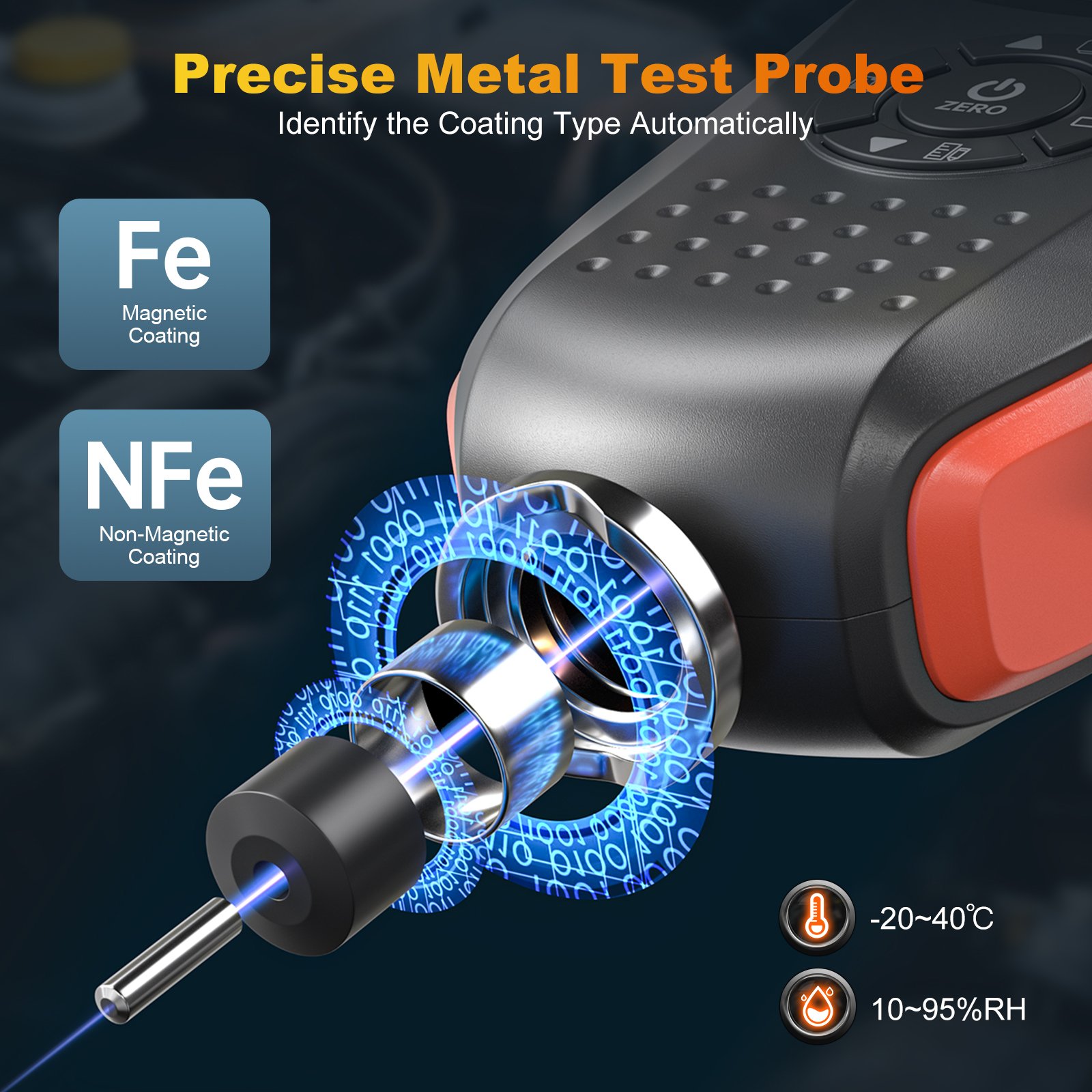 VDIAGTOOL VC200 Car Paint Thickness Tester With LCD Backlight 0-1300μm VC200 Coating Thickness Tester for Used Car Detection