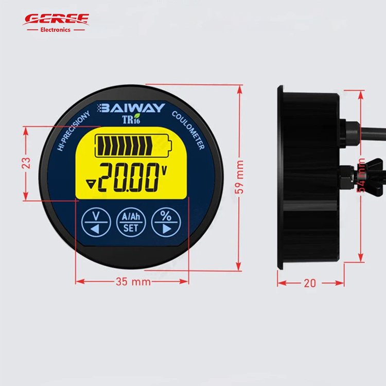 DC TR16H Waterproof Battery Capacity Tester LCD Display Ammeter Voltmeter Coulometer Voltage Current Meter 8-120V 50A/100A/350A