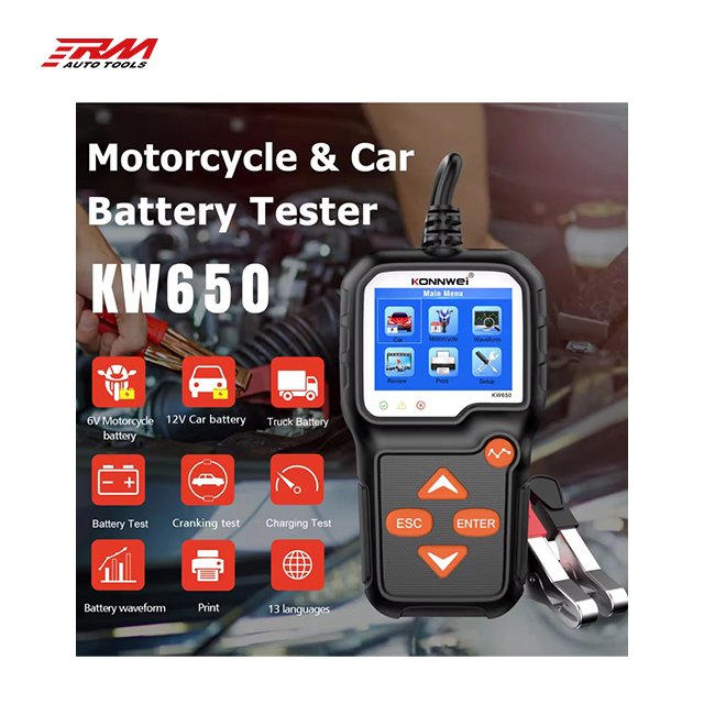 RM Konnwei KW650 6V Battery Tester for Motorcycle 12V Battery Tester Support 6-16V car vehicle equipment