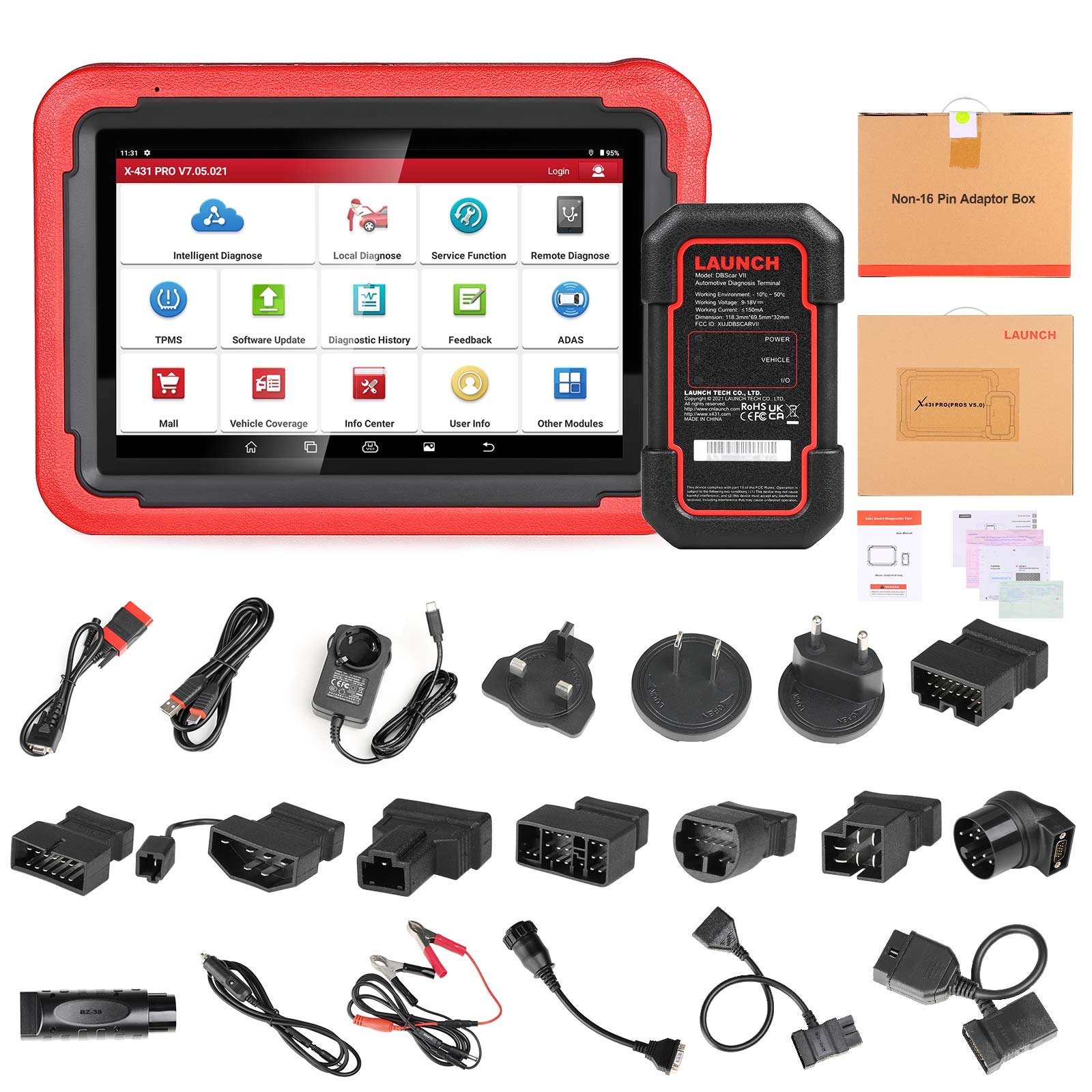 2024 Launch X431 Pros V5.0 OBD2 TPMS Battery Test 12V Automotive Diagnostic Scanner Tool for BMW Cars Includes SDK