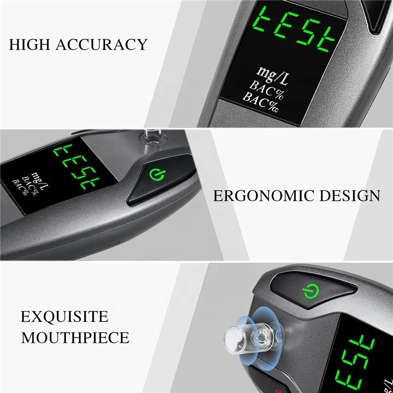 Portable High Accurate Fuel Cell Sensor Breath Alcohol Checker Breathalyzer For Car Driver Alcohol Tester